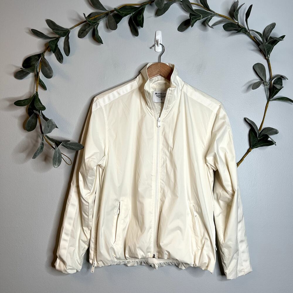 Athleta Cream Full Zip Windbreaker Jacket